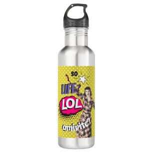 Botella De Agua Libro de historietas Pop Art Retro Gracioso Texto