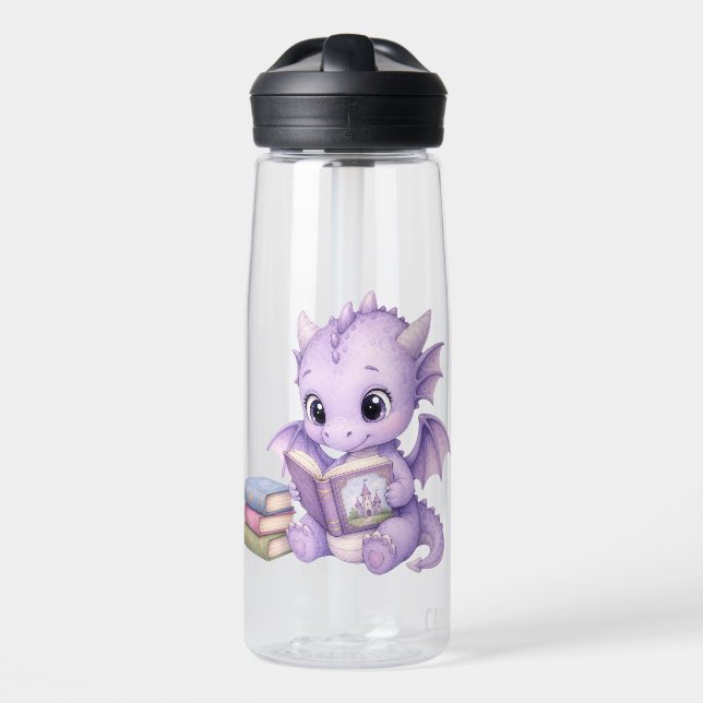 Botella De Agua Libro de lectura del dragón bebé de cuento Arte ca (Delante)