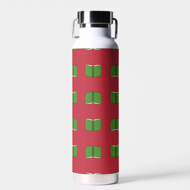 Botella De Agua Libro Verde personalizado (Delantero)