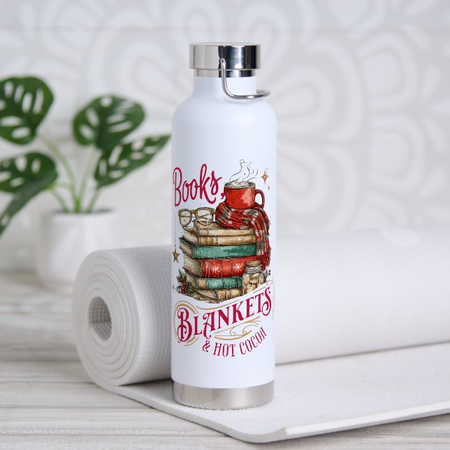 Botella De Agua Libros, mantas y chocolate caliente  (Yoga (girado))