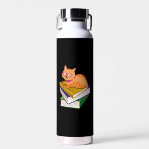 Botella De Agua Libros - Regalo de los libros y gatos