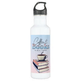 Botella De Agua Libros y café de época son todo lo que necesito