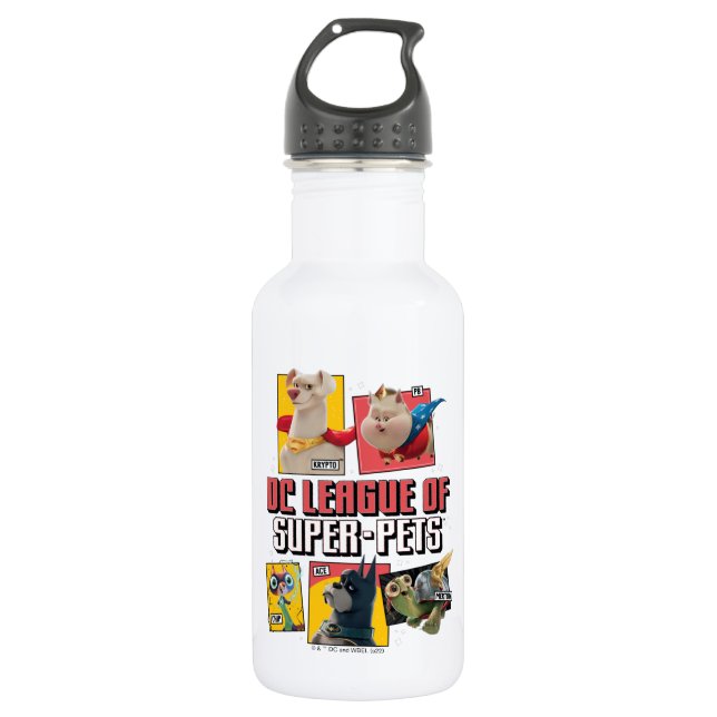 Botella De Agua Liga DC de SuperMascotas (Anverso)