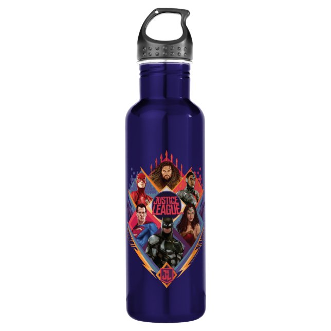 Botella De Agua Liga de la Justicia | Insignia del grupo Diamond H (Anverso)