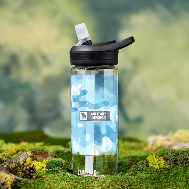 Botella De Agua Light Blue Camouflage Pattern (Al aire libre (girado))