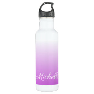 Botella De Agua Lilac púrpura oscuro nombre personalizado