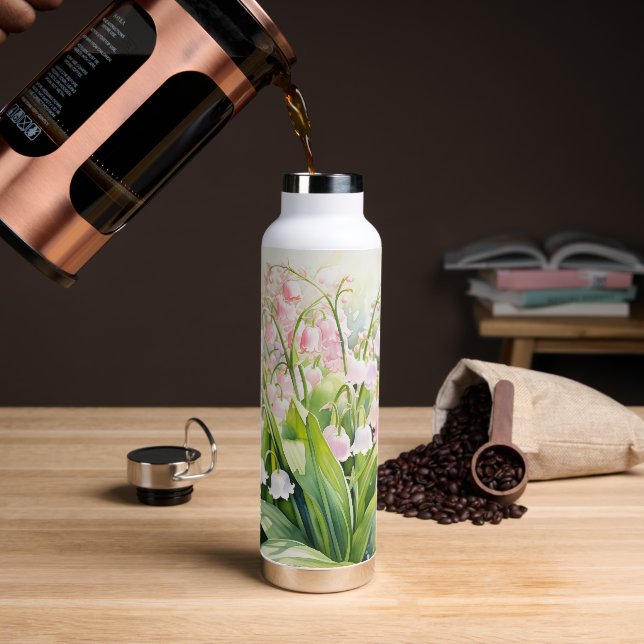 Botella De Agua Lilies del Valle (Café)