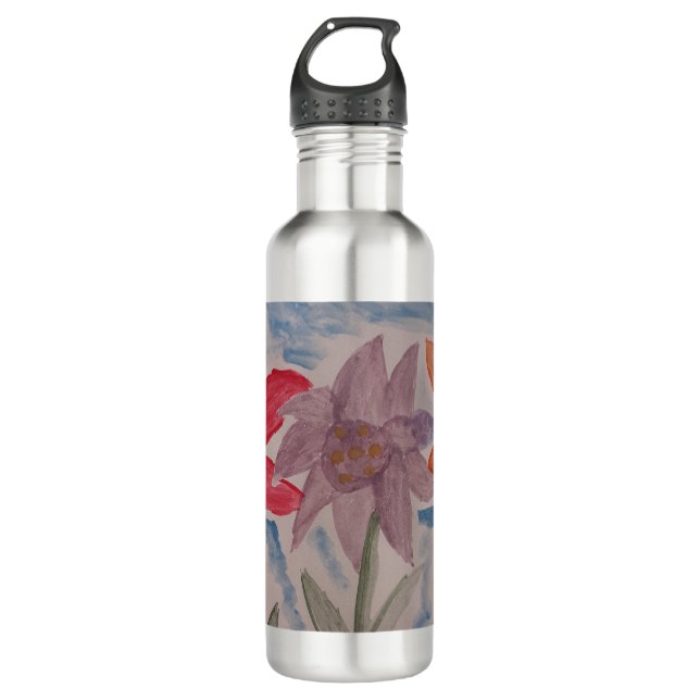 Botella de agua Lily Flowers (Anverso)