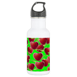 Botella De Agua Lime Green Cherry Splash