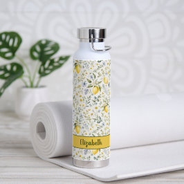 Botella De Agua Limon Flor Silvestre País Francés Nombre Personali