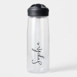 Botella De Agua Limpiar el guión de nombre personalizado<br><div class="desc">Añade tu nombre a esta botella de agua para un favor de boda personalizado,  regalo de fiesta nupcial o sólo para uso diario!</div>