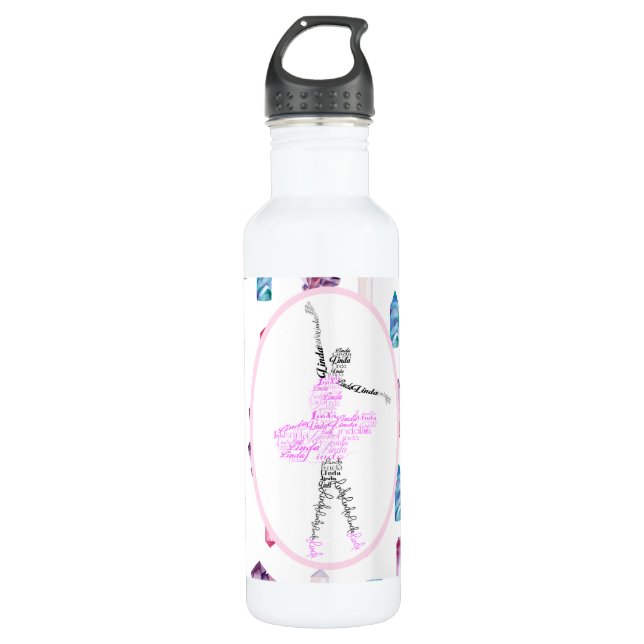 Botella De Agua Linda Ballerina: regalo de bailarina personalizado (Anverso)