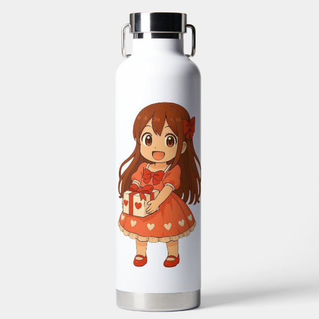Botella De Agua Lindo anime de San Valentín (Delantero)
