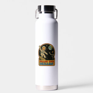 Botella De Agua Lindo astronauta retro Sigue tus sueños Space Meme