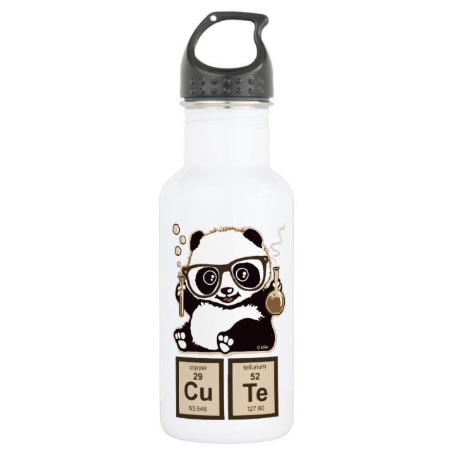 Botella De Agua Lindo descubierta panda de la química (Anverso)