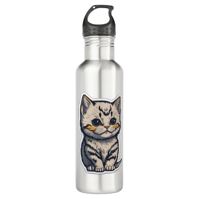 Botella De Agua lindo gato (Anverso)