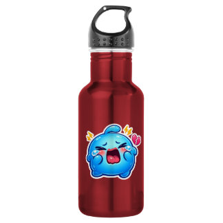 Botella De Agua Lindo Kawaii Triste Slime Azul Llorando con Corazó