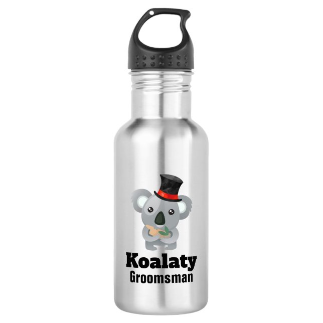 Botella De Agua Lindo Koala Groomsman Koalaty (Anverso)