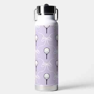 Botella De Agua Lindo lazo blanco lavanda Patrón de golf