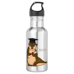 Botella De Agua Lindo pangolín graduándose dibujo animado