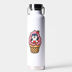 Botella De Agua lindo pingüino, helado de verano, animal kawaii st