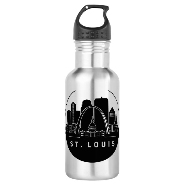 Botella De Agua Línea aérea de St. Louis Missouri (Anverso)