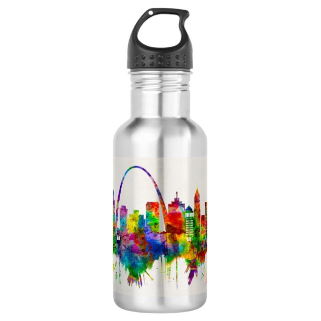 Botella De Agua Línea aérea de St. Louis Missouri (Anverso)