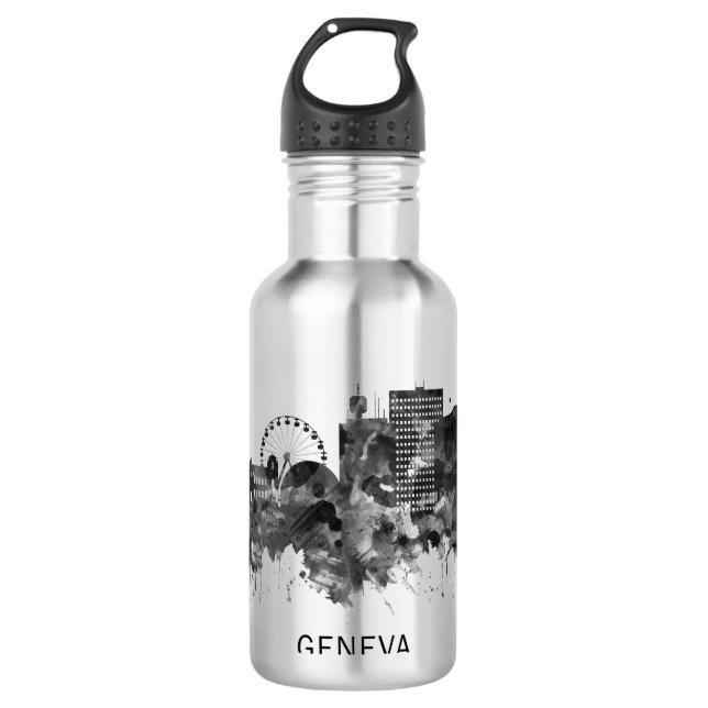 Botella De Agua Línea aérea Suiza de Ginebra (Anverso)
