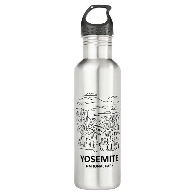 Botella De Agua Línea de arte del Parque Nacional Yosemite (Anverso)