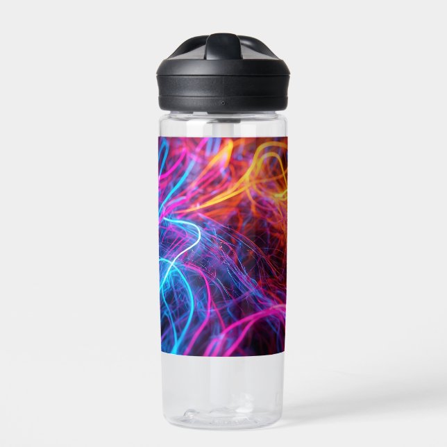 Botella De Agua Líneas de Neon (Delante)