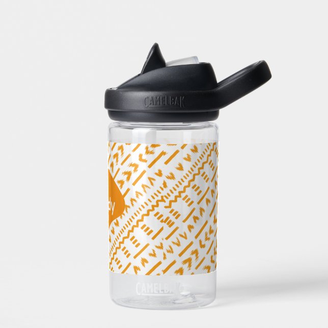 Botella De Agua Liquidy Mudcloth Patrón Africano En Blanco (Izquierdo)