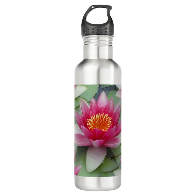 Botella De Agua Lirio de agua de Lotus rosa (Anverso)