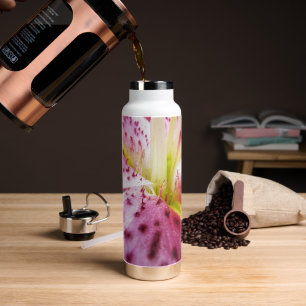 Botella De Agua Lirio Stargazer Magenta Brillante Floral