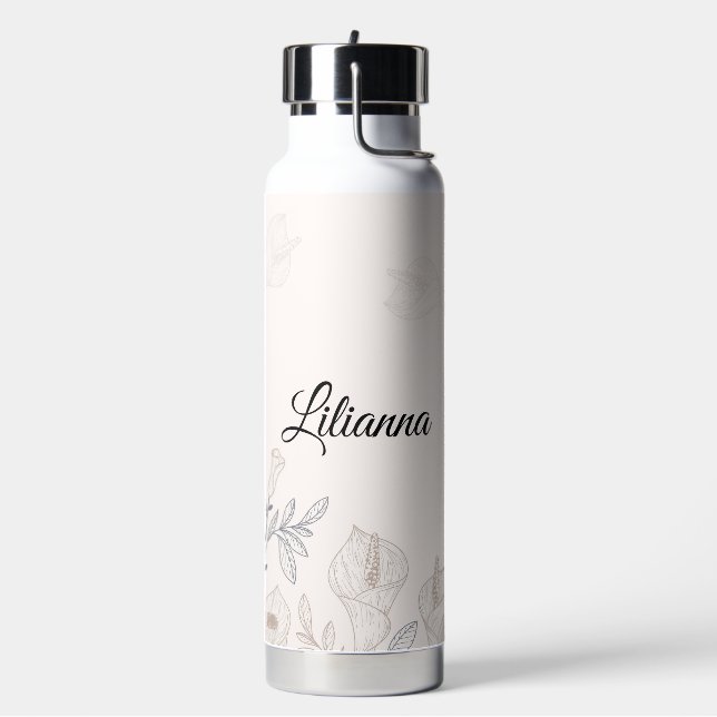 Botella De Agua Lirios de Calla Personalizados (Izquierda)