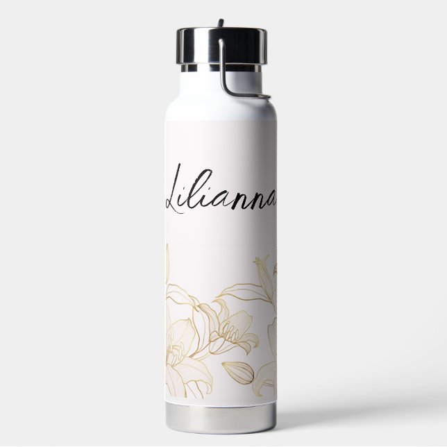 Botella De Agua Lirios Personalizados (Izquierda)