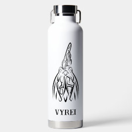 Botella De Agua Lista tribal negra y blanca