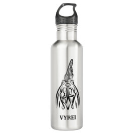 Botella De Agua Lista tribal negra y blanca