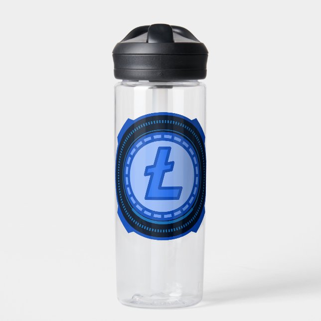 BOTELLA DE AGUA LITECOIN DE CRIPTOCURRENCIA (Delante)