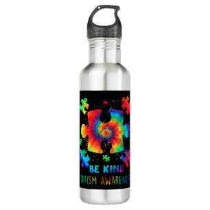 Botella De Agua Live Love Accept Autism Awareness Times Dye Autism