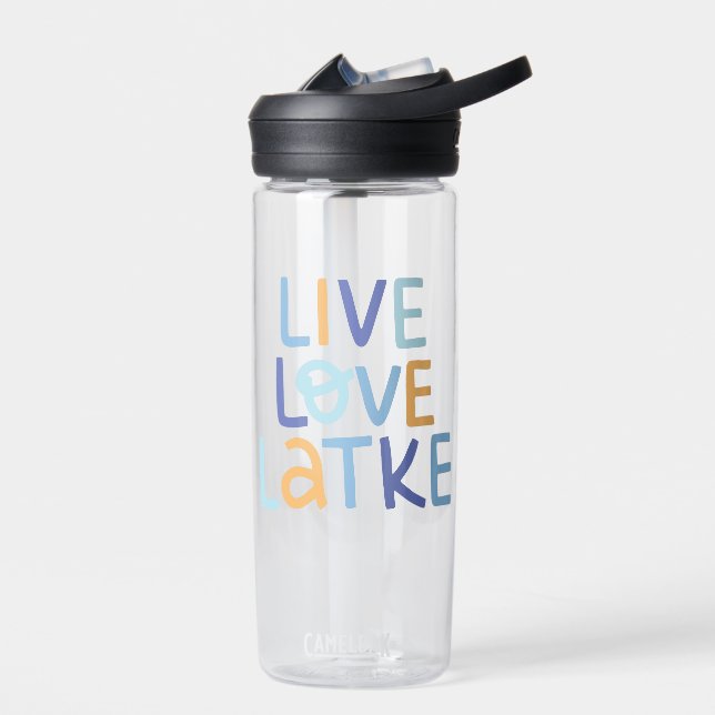 Botella De Agua Live Love Latke Hanukkah Design (Izquierdo)