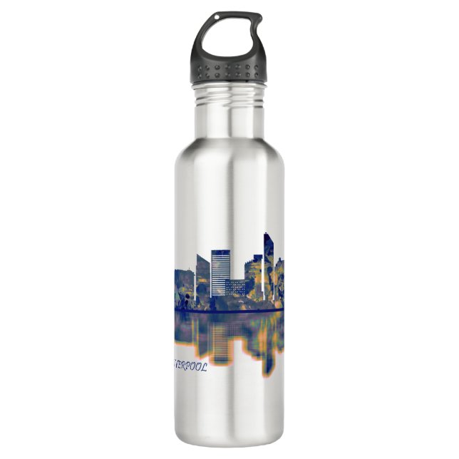 Botella De Agua Liverpool Skyline (Anverso)
