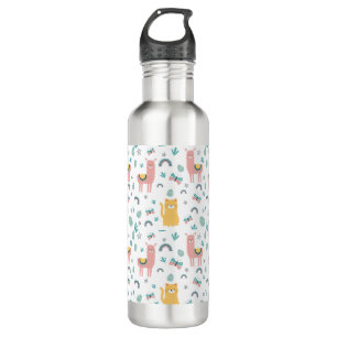 Botella De Agua Llama Alapaca Cute Animales Boho Diseño