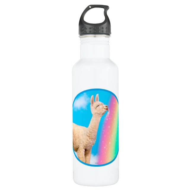 Botella De Agua Llama: Arcoiris golpeando (Anverso)