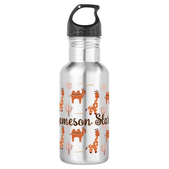 Botella De Agua Llama de cactua animal de juguete blanco marrón (Anverso)
