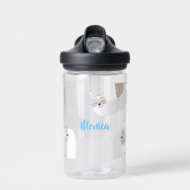 Botella De Agua Llama divertidos niños coloridos (Delante)