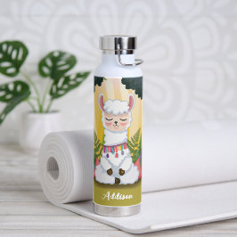 Botella De Agua Llama ligera meditando en un bosque mágico