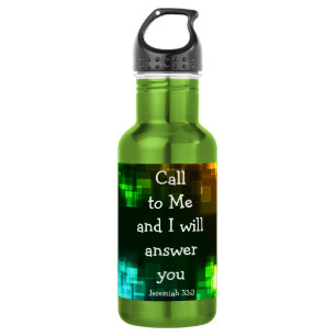 Botella De Agua Llámame, Biblia Verse Jeremiah 33:3 Botella de agu