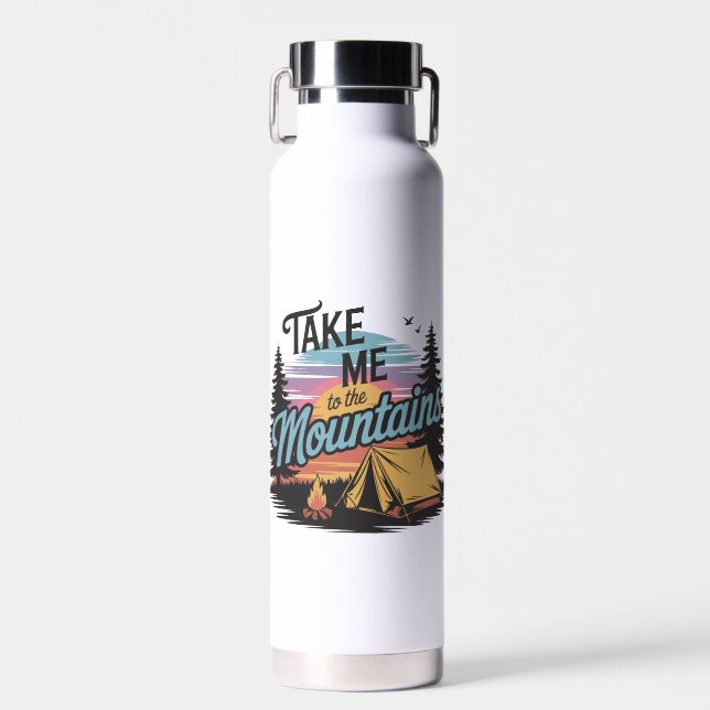 Botella De Agua Llévame A Las Montañas - Campamento Natural (Delantero)