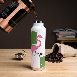 Botella De Agua Lluvia de Bebé Tropical de Flamenco Rosa personali