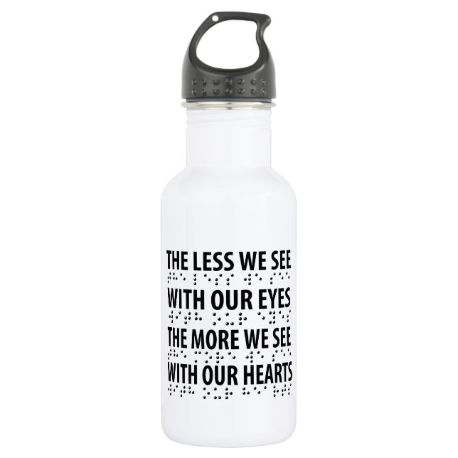 Botella De Agua Lo Menos Que Vemos Con Nuestros Ojos - Braille Ceg (Anverso)